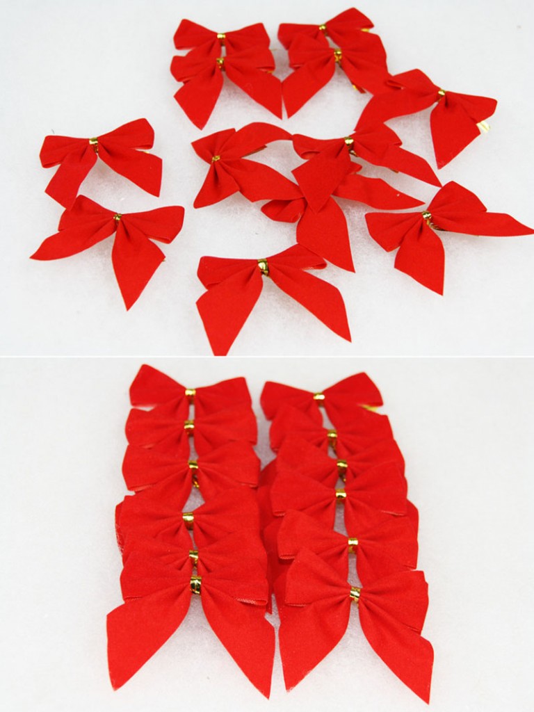 Xmas-decor-Hot-Nice-Red-Gold-12pcs-pack-Pretty-6cm-Bows-For-Festival-Decoration-Christmas-Tree